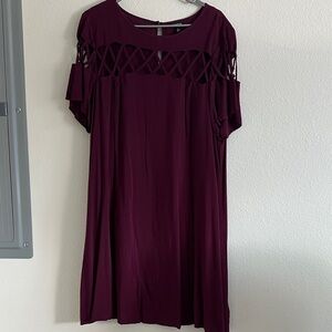 Torrid Plum Midi Dress with Lattice Detail